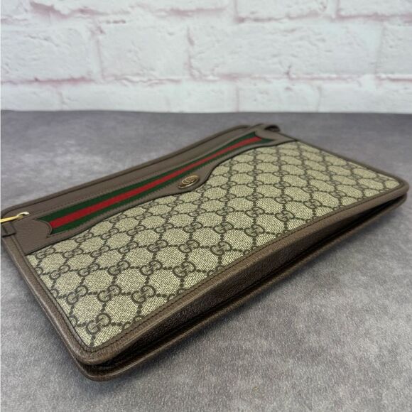 Rare Gucci Ophidia Web Khaki Clutch Bag - Picture 7 of 15